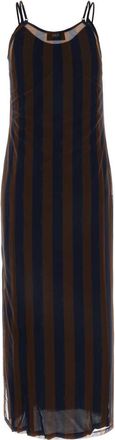 Fendi Womens Tulle Dress Navy Nylon Elastane