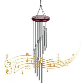 OEM Campanelli A Vento Da Esterno, Realizzati In Legno Massello E Tubi Di Alluminio, Melodiosi Campanelli A Vento Naturali, Musicali Per Giardino, Patio, 