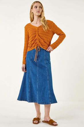 Roman Sequin Tie Front Knitted Top