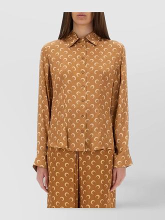 Marine Serre satin relaxed-fit shirt