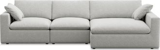 Castlery Modular Customized Wide Chaise Sectional Sofa with Machine Washable Covers and Feather-filled Cushions - White by Castlery