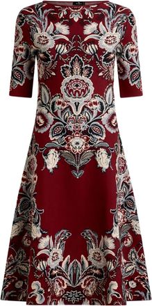 Etro Abito midi con effetto jacquard - Rosso