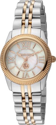 Roberto Cavalli RC5L035M0105 Womens Quartz White MOP Stainless Steel 5 ATM 28 mm Watch - Silver & Gold - One Size