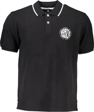 North Sails Mens Polo Shirt Classic Fit Short Sleeves - Black Cotton - Size X-Large