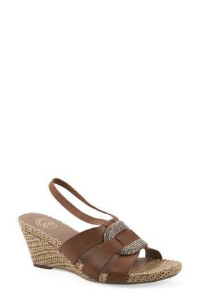White Mountain Atavi Wedge Espadrille Sandal in Dark Tan/Smooth at Nordstrom Rack, Size 6.5