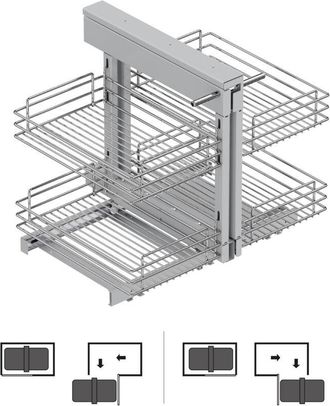 Emuca Sistema De Rinc&oacute;n Extra&iacute;ble Para Mueble De Cocina Suprastar, Acero, Cromado - Emuca