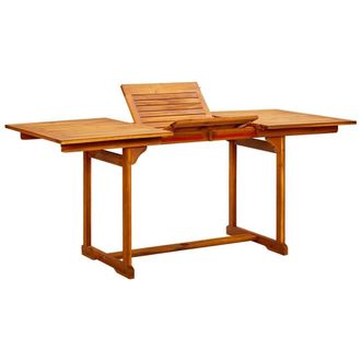 Berkfield Home Garden Dining Table (120-170)x80x75 cm Solid Acacia Wood in Brown