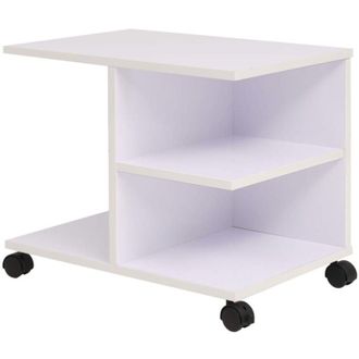 vidaXL Scaffale con Ruote 50x35x42 cm Bianco vidaXL