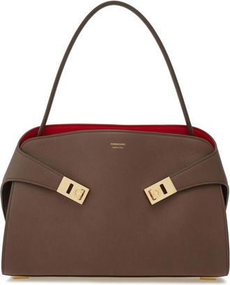 Ferragamo Hug Soft Bicolor Shoulder Bag M
