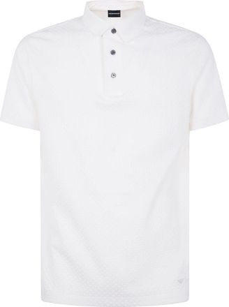 Emporio Armani Polo in cotone con bottoni frontali - Bianco