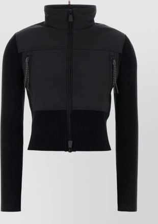 Moncler cotton jacket high collar ribbed cuffs hem