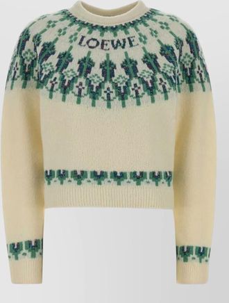 Loewe stretch wool blend cropped sweater graphic