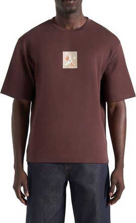 Mani&egrave;re De Voir Thibault Bird Detail Cotton T-Shirt in Brown at Nordstrom, Size Medium