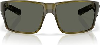 Costa 63mm Polarized Rectangular Sunglasses in Seagrass/Gray at Nordstrom