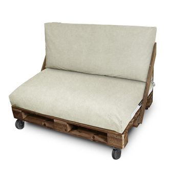 Happers Coj&iacute;n Para Palets Polipiel Exterior Patagonia Perla Set: Asiento 120x80x20 + Respaldo 120x45x25 Patagonia Perla