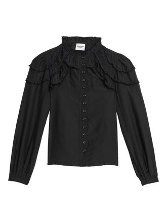 Isabel Marant Christa blouse - women - Viscose/Cotton - 34 - Black