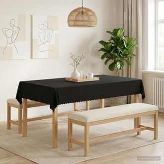 vidaXL Vidaxl Tovaglia Da Tavolo 5 Pz Rettangolare Grigio Scuro 110 X 180 Cm
