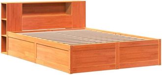 vidaXL Bed Frame without Mattress Wax Brown 120x200 cm Solid Wood Pine Vidaxl