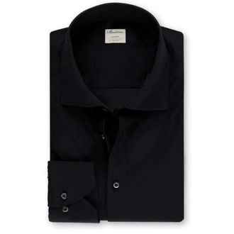 Stenströms Casual Shirts, male, Black, Size: S Slim Fit Hybrid Shirt