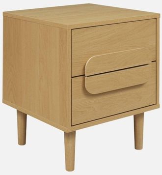 Sweeek Comodino vintage effetto legno 2 cassetti