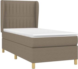 vidaXL Vidaxl - Cama Box Spring Con Colch&oacute;n Tela Gris Taupe 100x200 Cm