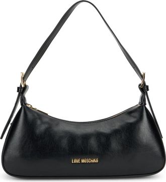Love Moschino Gebogen Schoudertas - Dames - Schoudertassen - Zwart - ONE Size - Polyester - Tassen