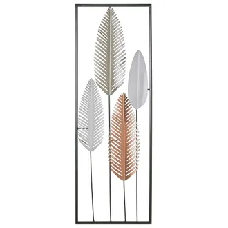 Beliani Beliani - Decoraci&oacute;n De Pared Pluma Plata Y Metal Dorado Arte De Pared Estilo Moderno Niobium