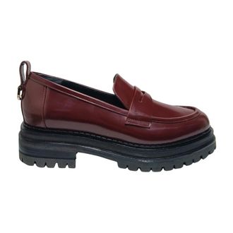Sergio Rossi Schoenen, Dames, Rood, 37 EU, Leer, Loafer
