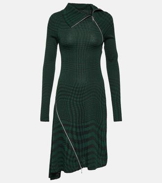 Burberry Abito midi in misto lana Burberry Check