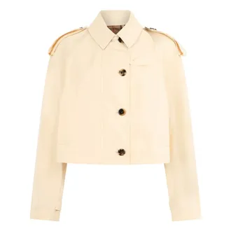 Burberry Light Jackets, female, Beige, Size: 2XS Cropped Jacket