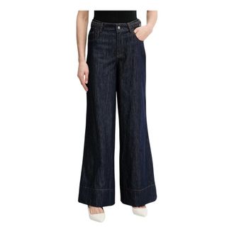 Oui Wide Leg Jeans - Dames - Jeans - Blauw - Maat: M Katoen