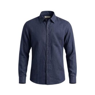 40weft Casual Overhemden - Heren - Casual Overhemden - Blauw - XL - Overhemden