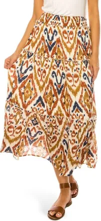 A Collective Story Ikat Print Midi Skirt in Snow White at Nordstrom, Size X-Large