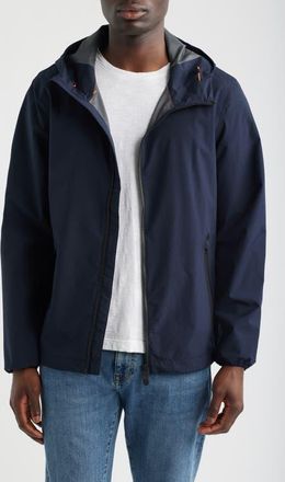 Save The Duck Drop Hooded Rain Jacket in Blue Black at Nordstrom, Size Xx-Large