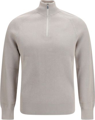 Brunello Cucinelli Mens Sweater High-Neck Cotton Jute-Panama Jute/panama