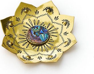 Matr Boomie Kairavini Lotus Trinket Dish - Etched Brass, Abalone in Bronze at Nordstrom