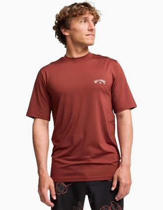 Billabong Mens Billabong Mens Arch Wave 50+ UPF Short Sleeve Rash Vest - Red - Size: 40