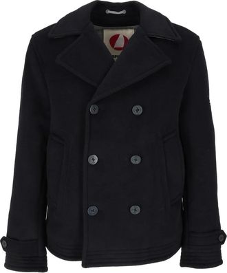 Murphy & Nye Tack Double-Breasted Peacoat - Heren - Mantel - Blauw - XL - Wol - Jassen