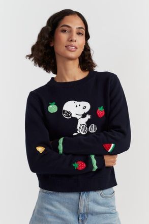Chinti and Parker Fruity Snoopy Sweater in Blue at Nordstrom, Size X-Small