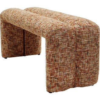 Kare Design Banco de MDF tapizado jaspeado marr&oacute;n 101 cm