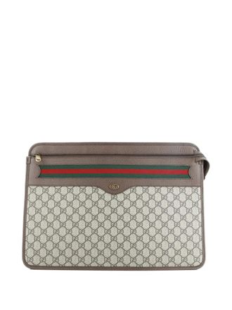 Gucci Ophidia Documents Holder GG Coated Canvas Large clutch bag - Marrone
