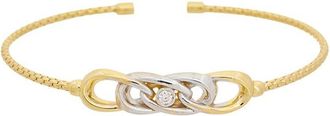 Meshmerise 18K Plated 0.03 Ct. Tw. Diamond Bangle Bracelet