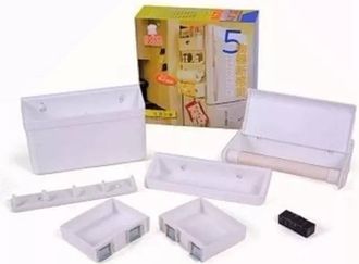 Trade Shop Trade Shop - Set Scaffali A Combinazione Magnetica 5in1 Magnete Frigorifero Multifunzionale