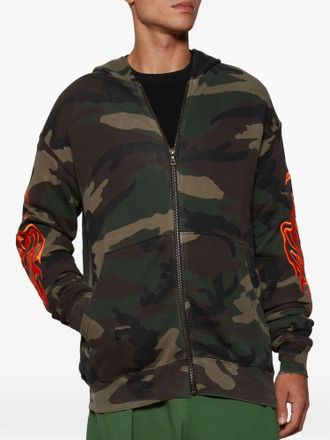 Warren Lotas Serenity Reaper Thermal Lined Zip Up Jacket In Washed Woodland Camo