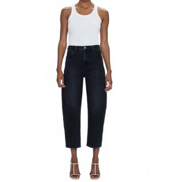 Pistola Denim Eli High Rise Barrel Jeans In Dark Midnight