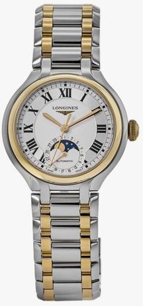 Longines Primaluna Moonphase Automatic Ivory Dial 18k Yellow Gold & Steel Womens Watch L8.126.5.79.7