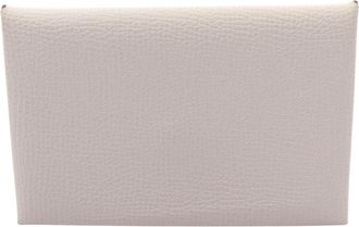 Herm&egrave;s White Epsom Leather Coin Purse/Coin Case (Pre-Owned)