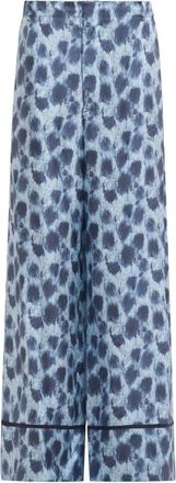 Marni silk wide-leg trousers - women - Silk - 42 - Blue