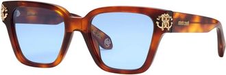 Roberto Cavalli Vierkante Zonnebril - Dames - Zonnebrillen - Bruin - 55 MM - Accessoires