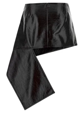 Courr&egrave;ges Fold Mini Skirt - Black
